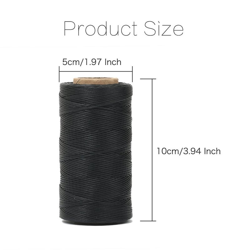 Tenn Well Waxed Thread, 328 Yards 150D 1MM Leather Sewing Waxed Thread with Needles for Leather Projects, Book Binding, Shoe Repairing, DIY Crafts (Black) - Image 3